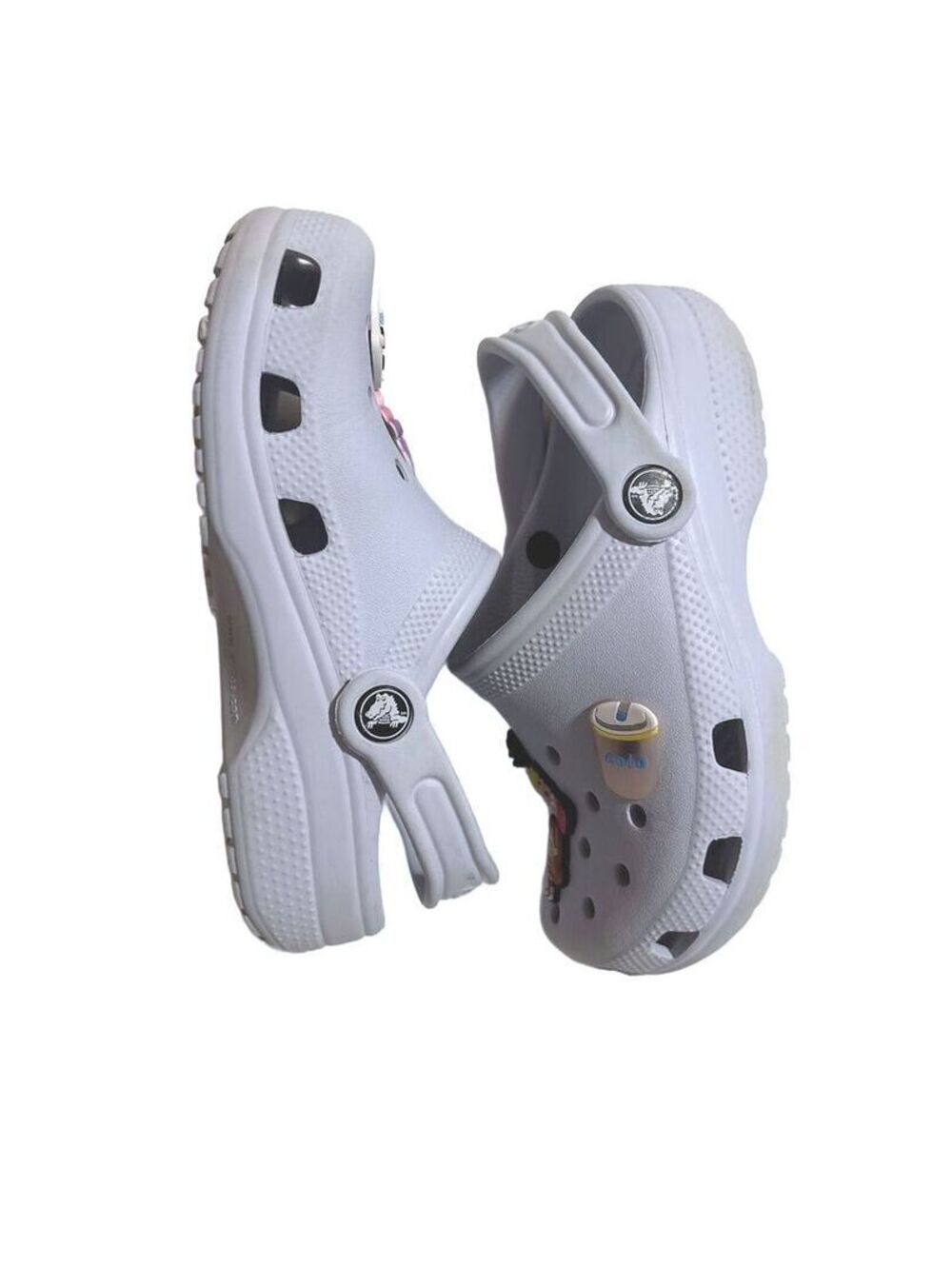 Crocs Kids Classic Clogs Size J1 Junior 1 Pale Lavender Purple Shoes With Charms